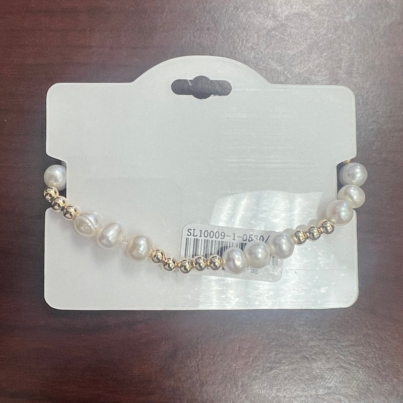Freshwater Pearl C.Z Adjustable Crystal Bracelet