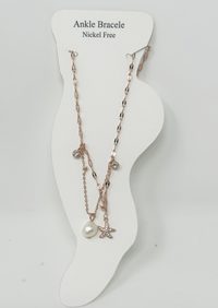 "starfish" C.Z crystal anklets