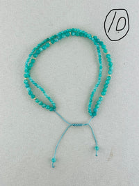 "Double lines" Semi-precious stones with miyuki beads Adjustable Bracelet