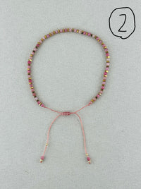 Semi-precious stones with miyuki beads Adjustable Bracelet*8 colors)