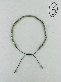Semi-precious stones with miyuki beads Adjustable Bracelet*8 colors)