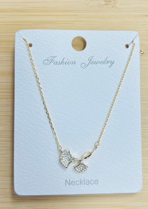 C.Z Crystal adjustable chain necklace