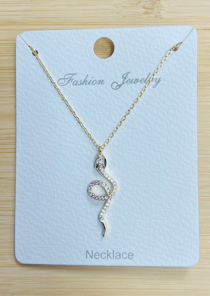 "Snake" C.Z Crystal adjustable necklace