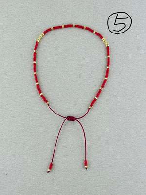 Semi-precious stones with miyuki beads Adjustable Bracelet (7 colors)