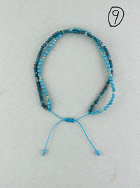 "Double lines" Semi-precious stones with miyuki beads Adjustable Bracelet