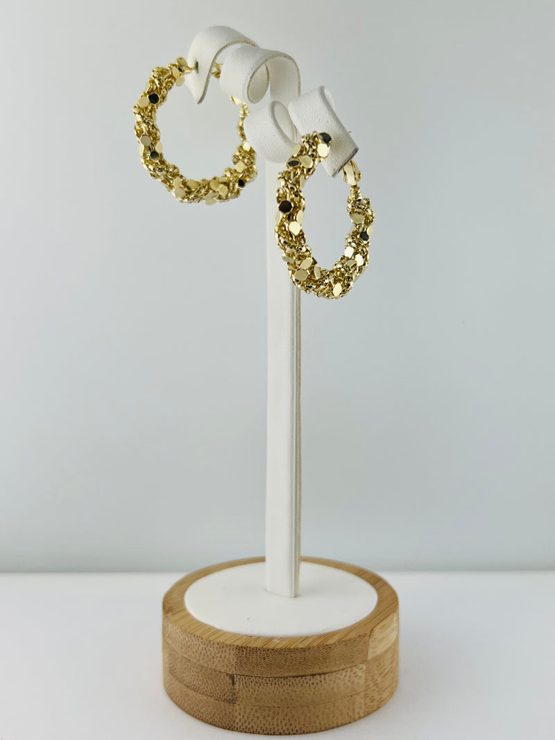 C.Z Rhodium Plated Crystal Earring (Three sizes）
