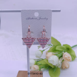 C.Z Rhodium Plated Crystal Earring