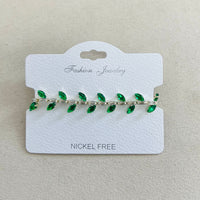 C.Z Rhodium Plated Crystal adjustable Bracelet