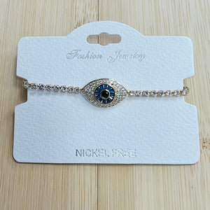 "Evil eye" C.Z Crystal adjustable bracelet