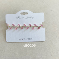C.Z Rhodium Plated Crystal adjustable Bracelet