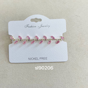 C.Z Rhodium Plated Crystal adjustable Bracelet