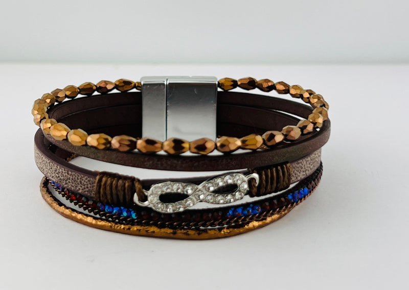 Leather magnetic bracelet