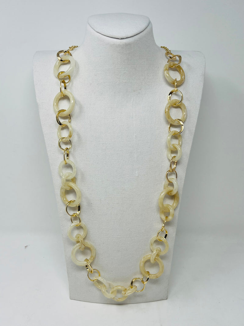 Long Chain Necklace with Metal Chain