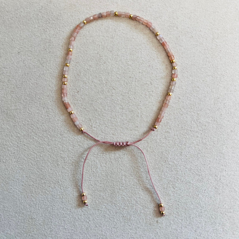 Semi-precious stones with miyuki beads Adjustable Bracelet(10 colors)