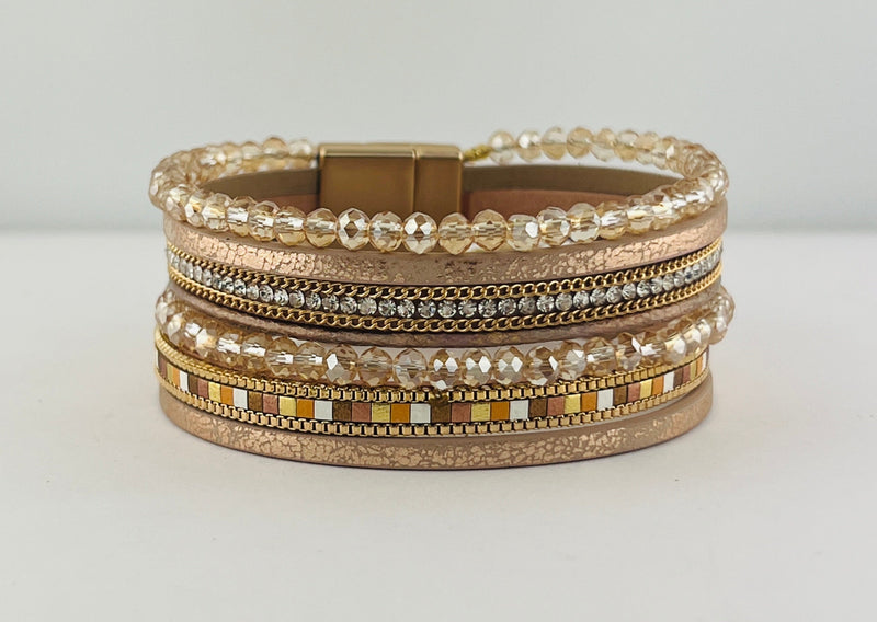 Leather magnetic bracelet