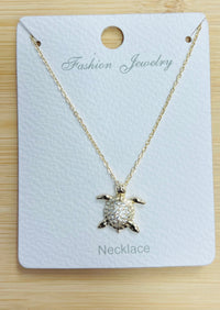 "Turtle"  Crystal adjustable chain necklace