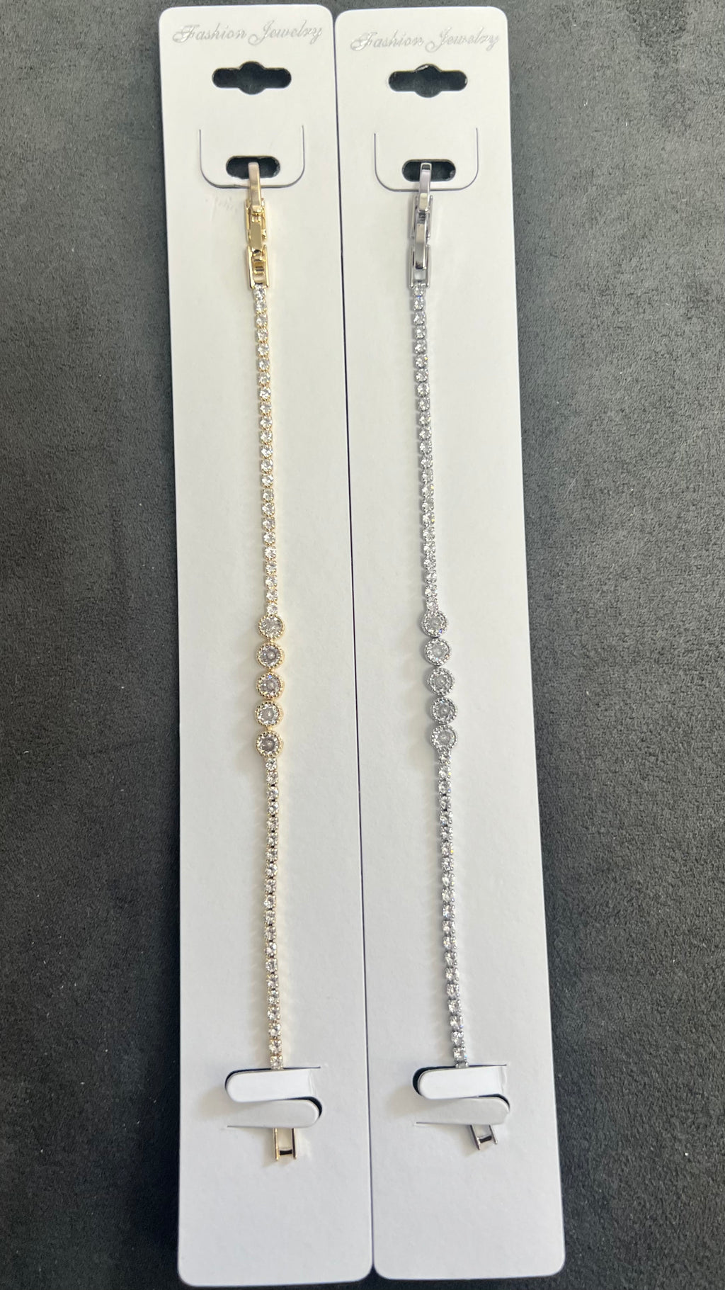 C.Z Crystal Tennis Bracelets-Adjustable Chain