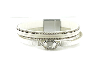 Leather magnetic bracelet