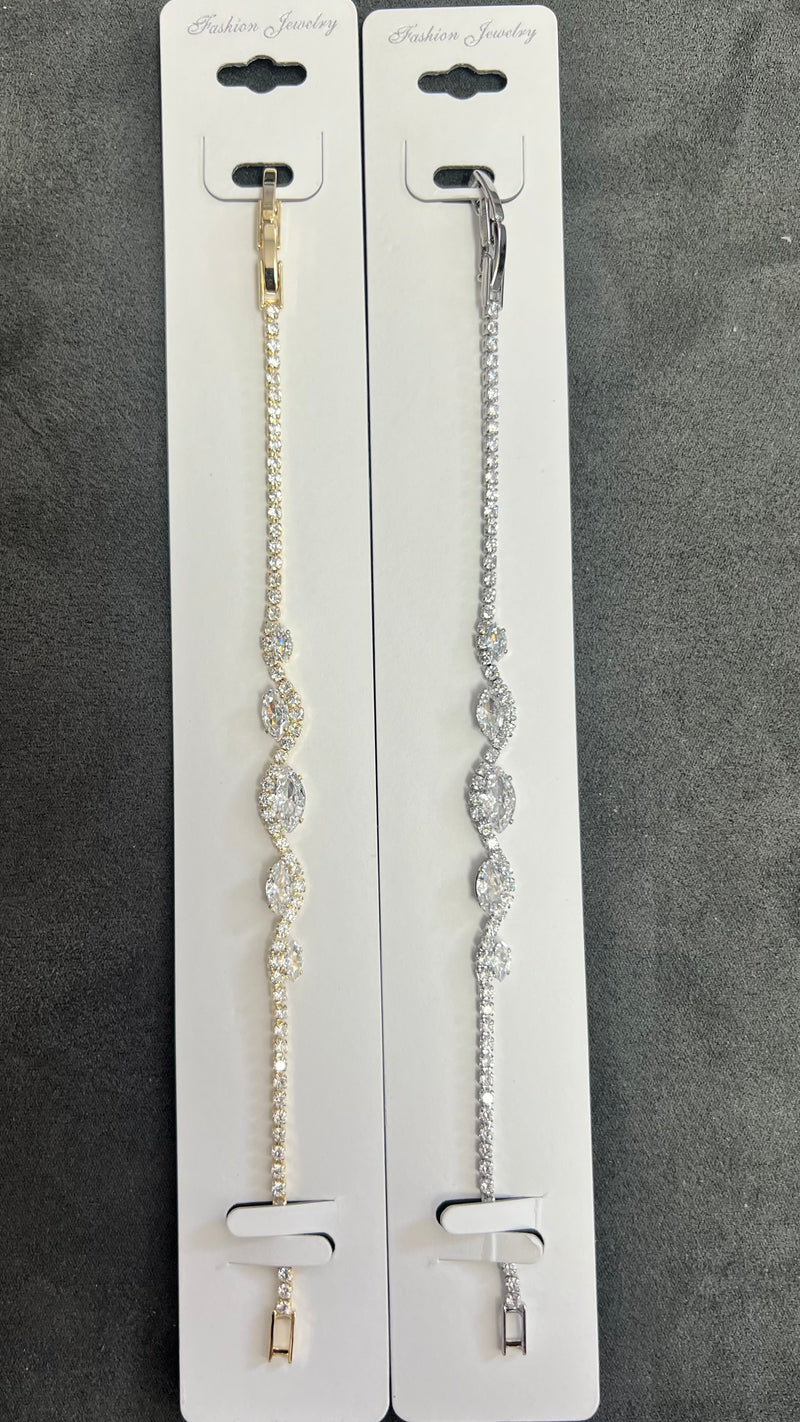 Twist Sparkle Rhinestone C.Z Crystal Tennis  Bracelets