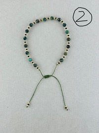 Semi-precious stones with miyuki beads Adjustable Bracelet(17 colors)