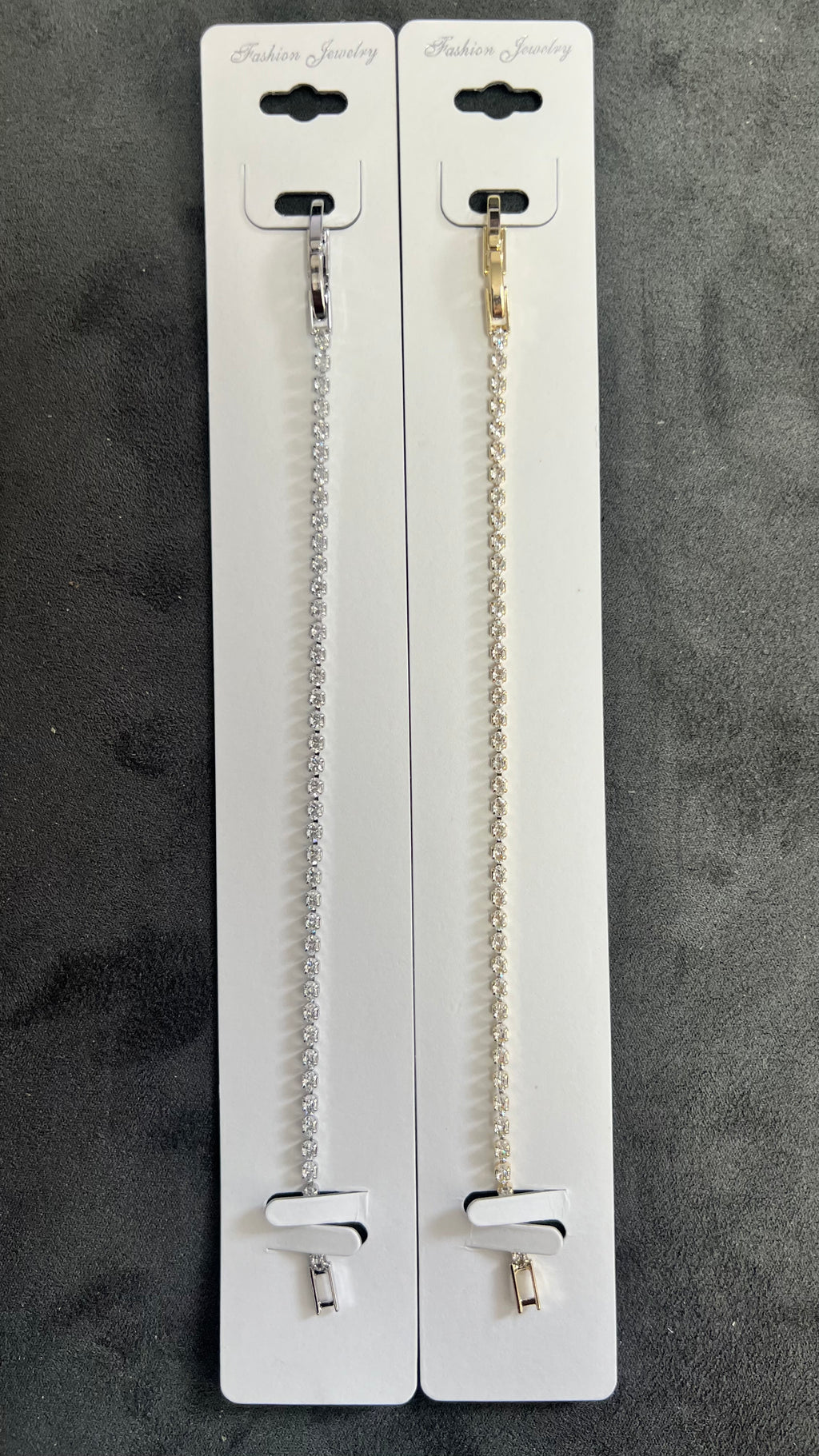Classic Round-Cut C.Z Crystal Tennis Bracelets--Adjustable Crystal Chain