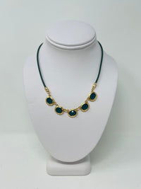 Crystal short chain necklace(oval) 5 colors