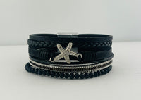 “Starfish” leather magnetic bracelet