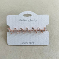 C.Z Rhodium Plated Crystal adjustable Bracelet