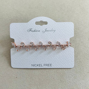 C.Z Rhodium Plated Crystal adjustable Bracelet