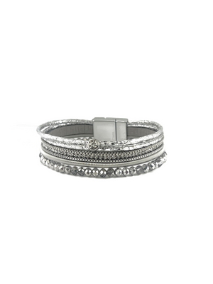 Leather magnetic bracelet