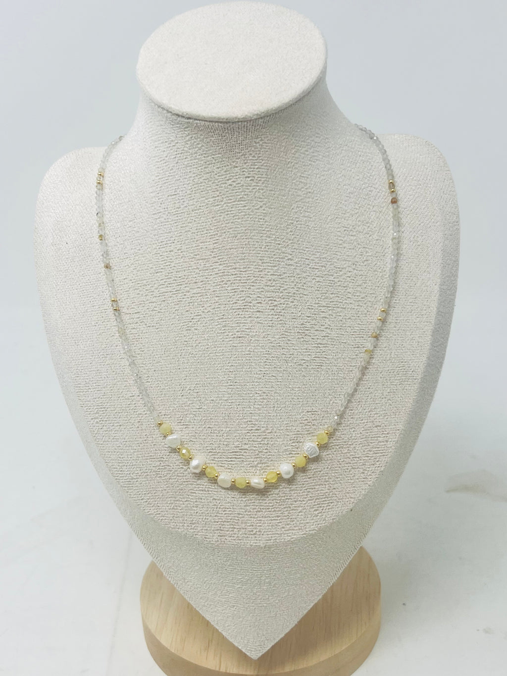 Semi-precious Stone with Miyuki beads with Pearl(white yellow)