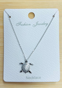 "Turtle"  Crystal adjustable chain necklace