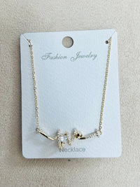 Heartbeat Love C.Z Rhodium Plated Pendant Necklace