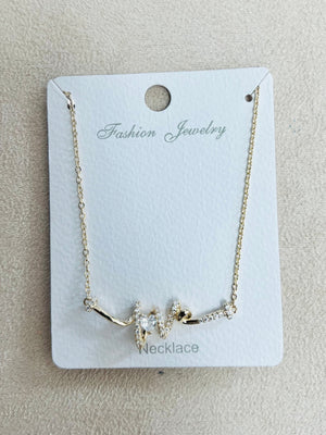 Heartbeat Love C.Z Rhodium Plated Pendant Necklace