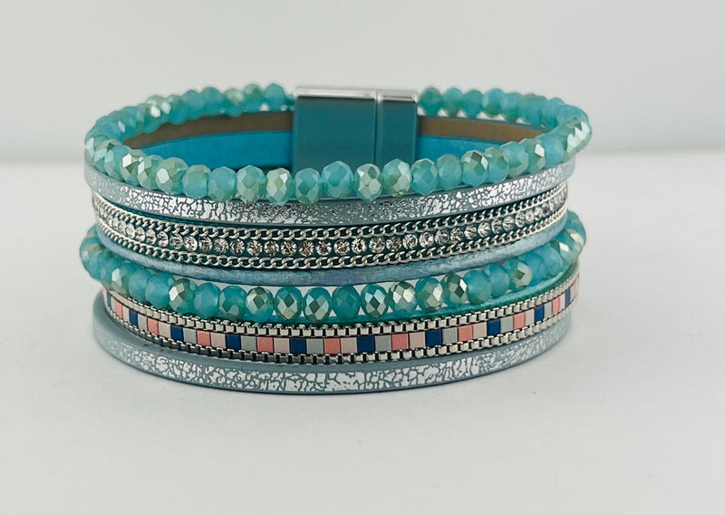 Leather magnetic bracelet