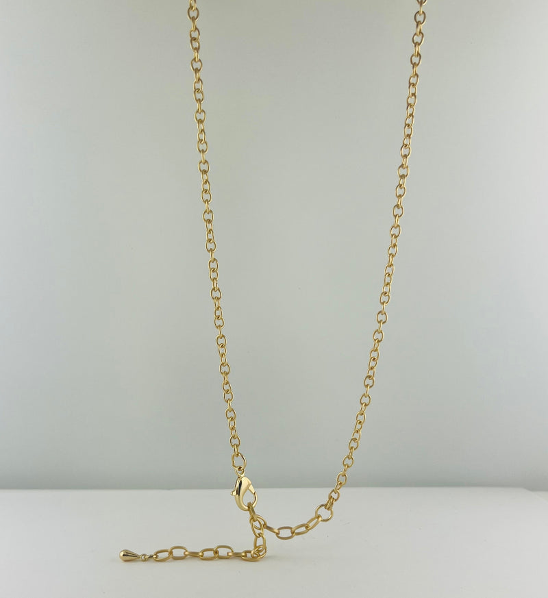 Long Chain Necklace with Metal Chain
