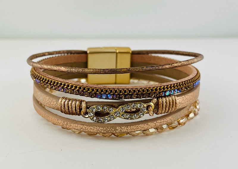 Leather magnetic bracelet