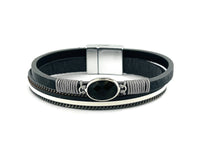 Leather magnetic bracelet