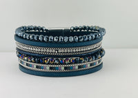 Leather magnetic bracelet