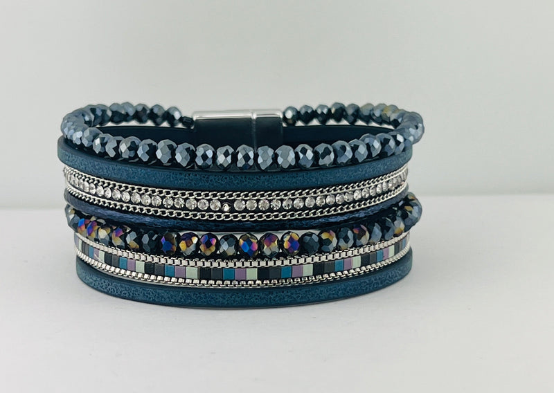 Leather magnetic bracelet