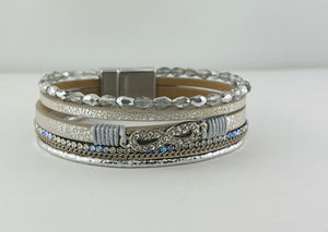Leather magnetic bracelet