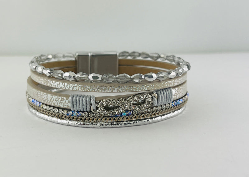 Leather magnetic bracelet