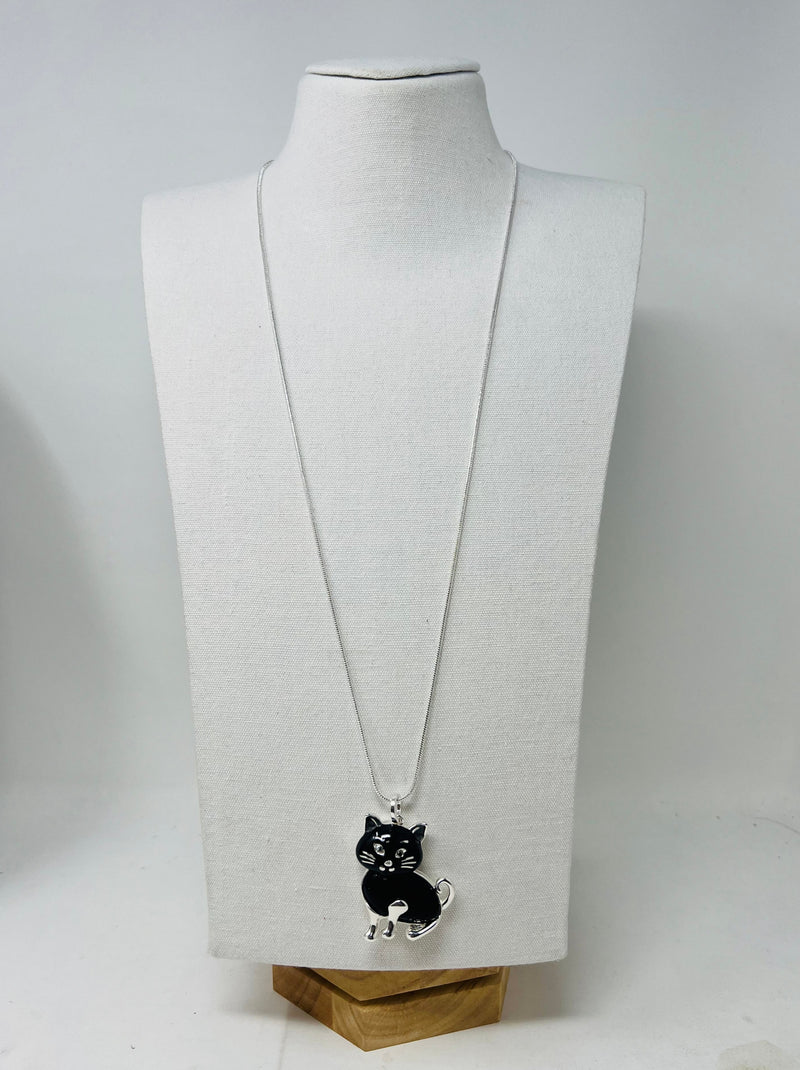 "Cat" long chain necklace