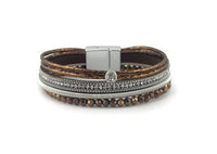 Leather magnetic bracelet