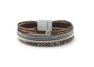 Leather magnetic bracelet