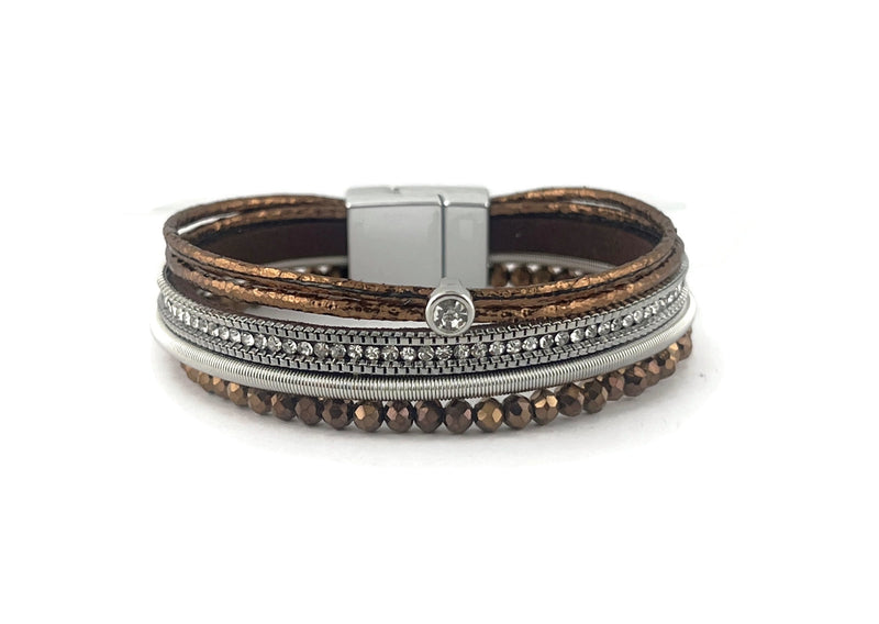Leather magnetic bracelet