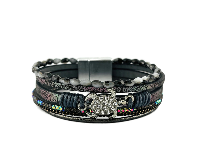 "turtle" Leather magnetic bracelet