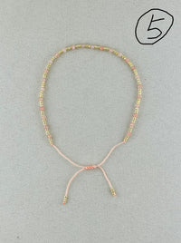 Semi-precious stones with miyuki beads Adjustable Bracelet(*10 colors)
