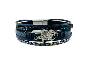 "turtle" Leather magnetic bracelet