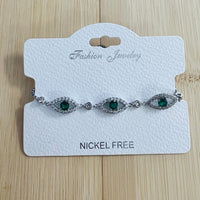 "Evil eye" C.Z Crystal adjustable bracelet